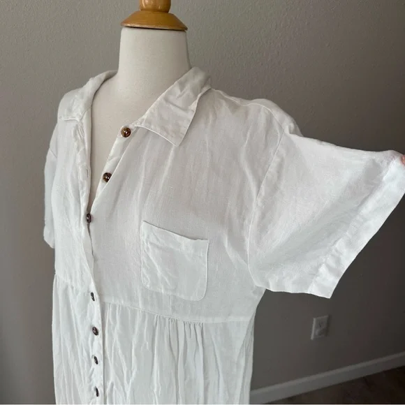 Vintage Kiko Clothing 100% Linen Button Down Maxi Dress - Picture 3 of 8